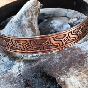 Vintage Pattern Bracelet Copper Colored
